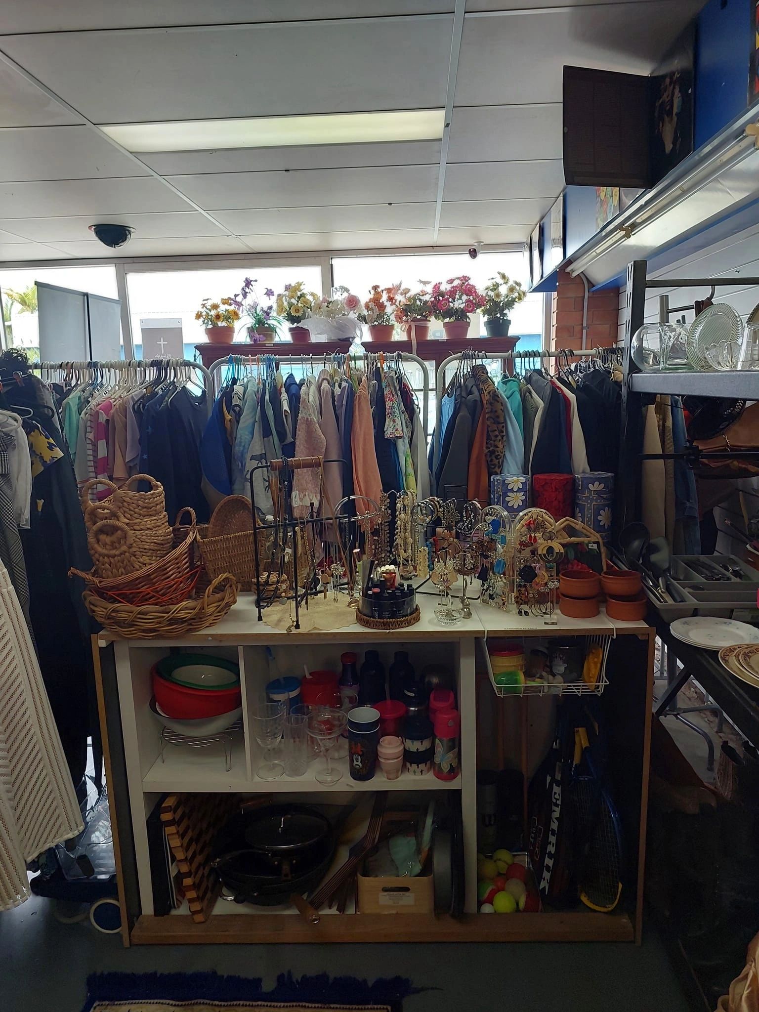 Community members receiving support at the Op-Shop